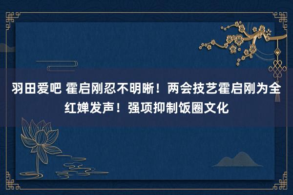 羽田爱吧 霍启刚忍不明晰！两会技艺霍启刚为全红婵发声！强项抑制饭圈文化