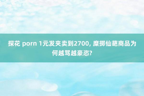 探花 porn 1元发夹卖到2700, 糜掷仙葩商品为何越骂越豪恣?