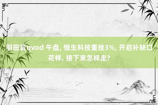 羽田爱qvod 午盘, 恒生科技重挫3%, 开启补缺口花样, 接下来怎样走?