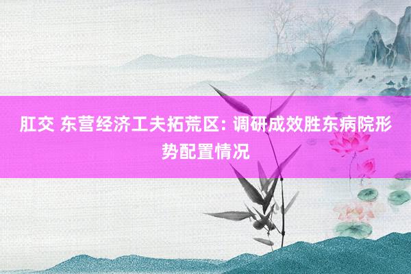 肛交 东营经济工夫拓荒区: 调研成效胜东病院形势配置情况