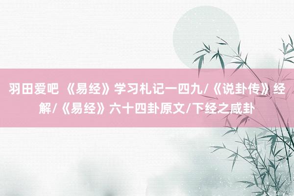 羽田爱吧 《易经》学习札记一四九/《说卦传》经解/《易经》六十四卦原文/下经之咸卦